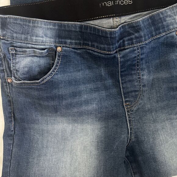 Maurices Jeans Medium Dark Wash Crop Jegging Stretch Women’s 16 Comfort Waist - Picture 3 of 8